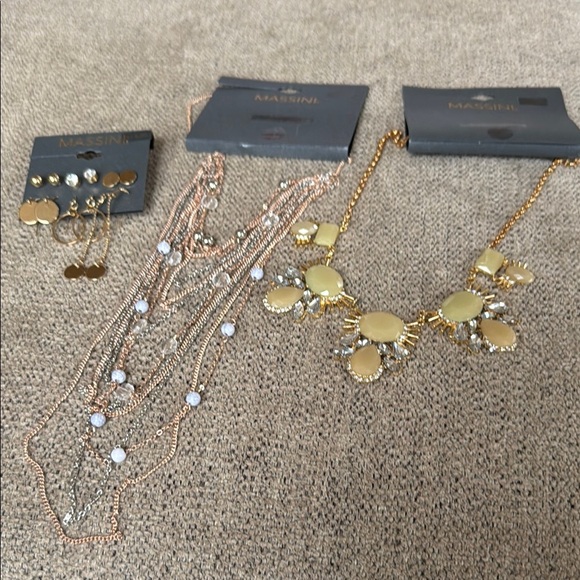 Massini Gold and Silver Statement Necklace - Picture 1 of 7